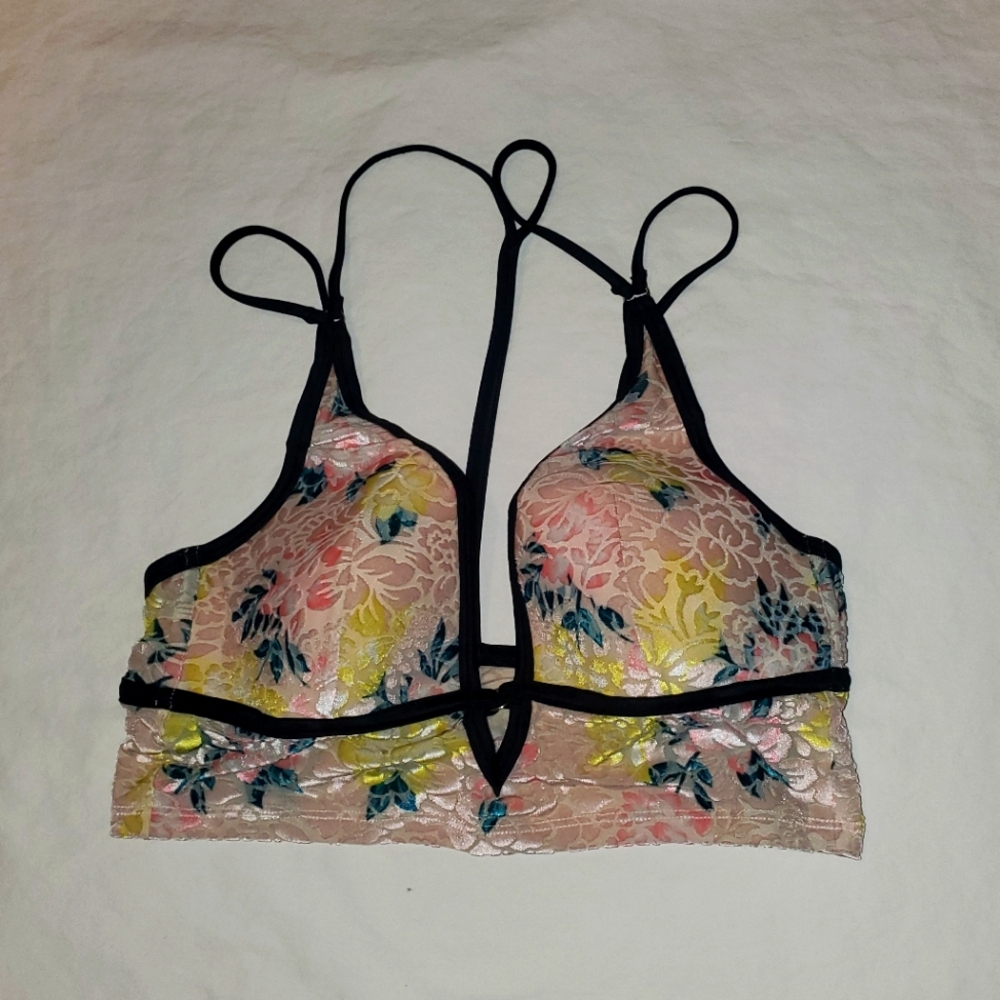 Victoria secret Pink lightly lined floral velvet bralette